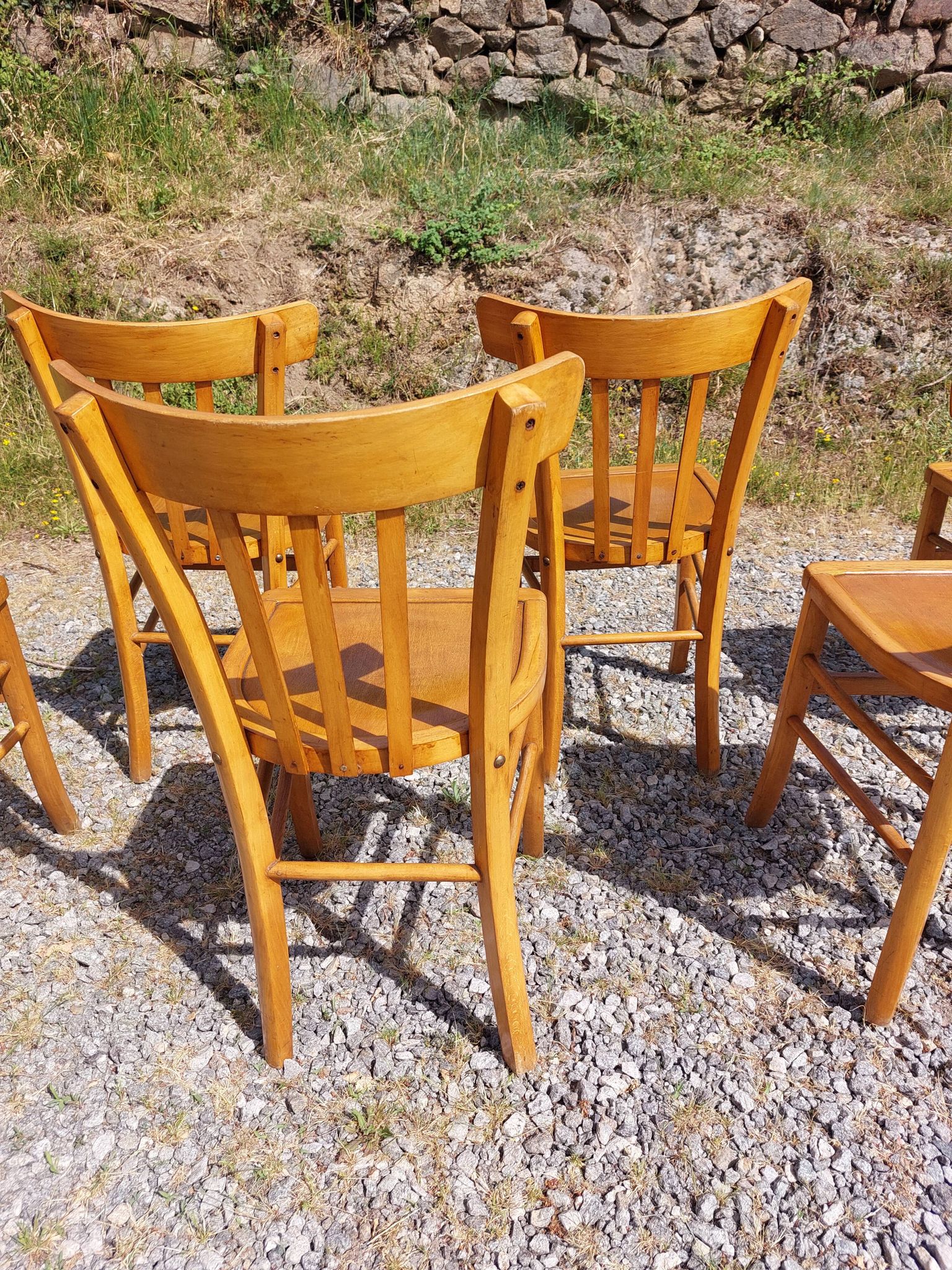 6 bistro chairs, light colour
