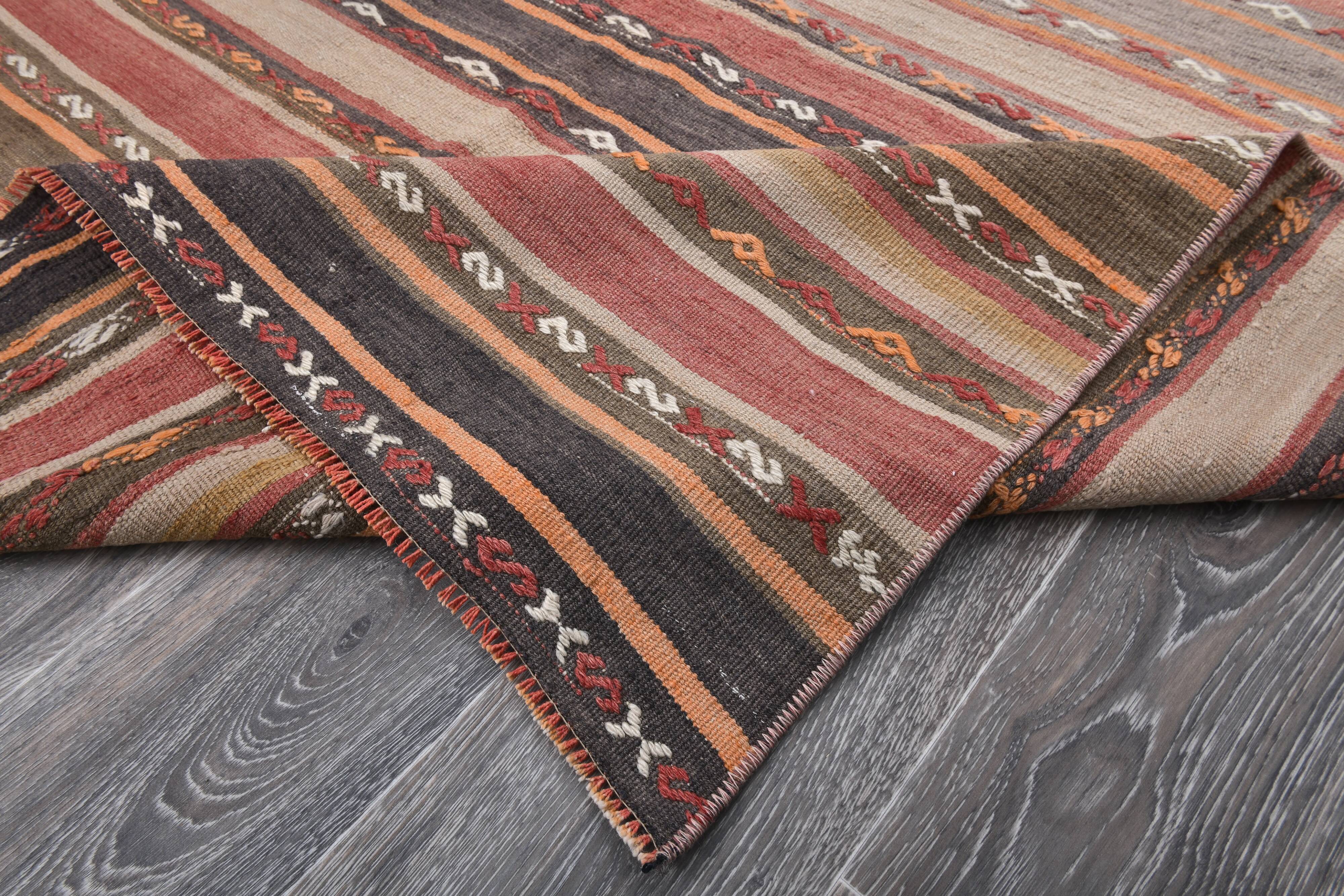 Red & Brown Vintage Kilim Rug 152x233Cm SK 241325