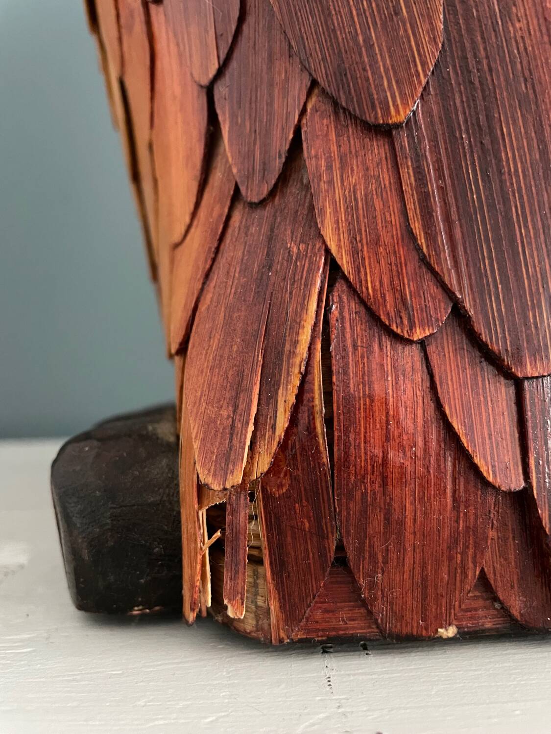 Vintage umbrella stand in the shape of an owl