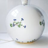 Pair of Royal Lily Aux Barbeaux Porcelain Ball Lamps