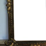 Baroque “trumeaux” mirror in carved solid wood.