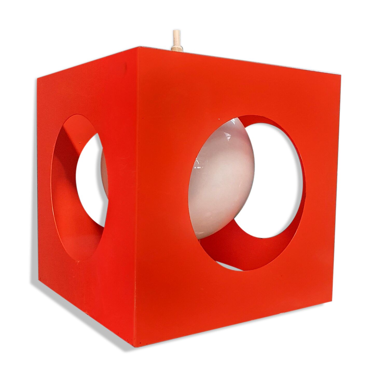 Suspension cube Disderot orange