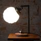 Bauhaus Table Lamp in Marble, Opaline Glass, and Chrome, France, 1920s