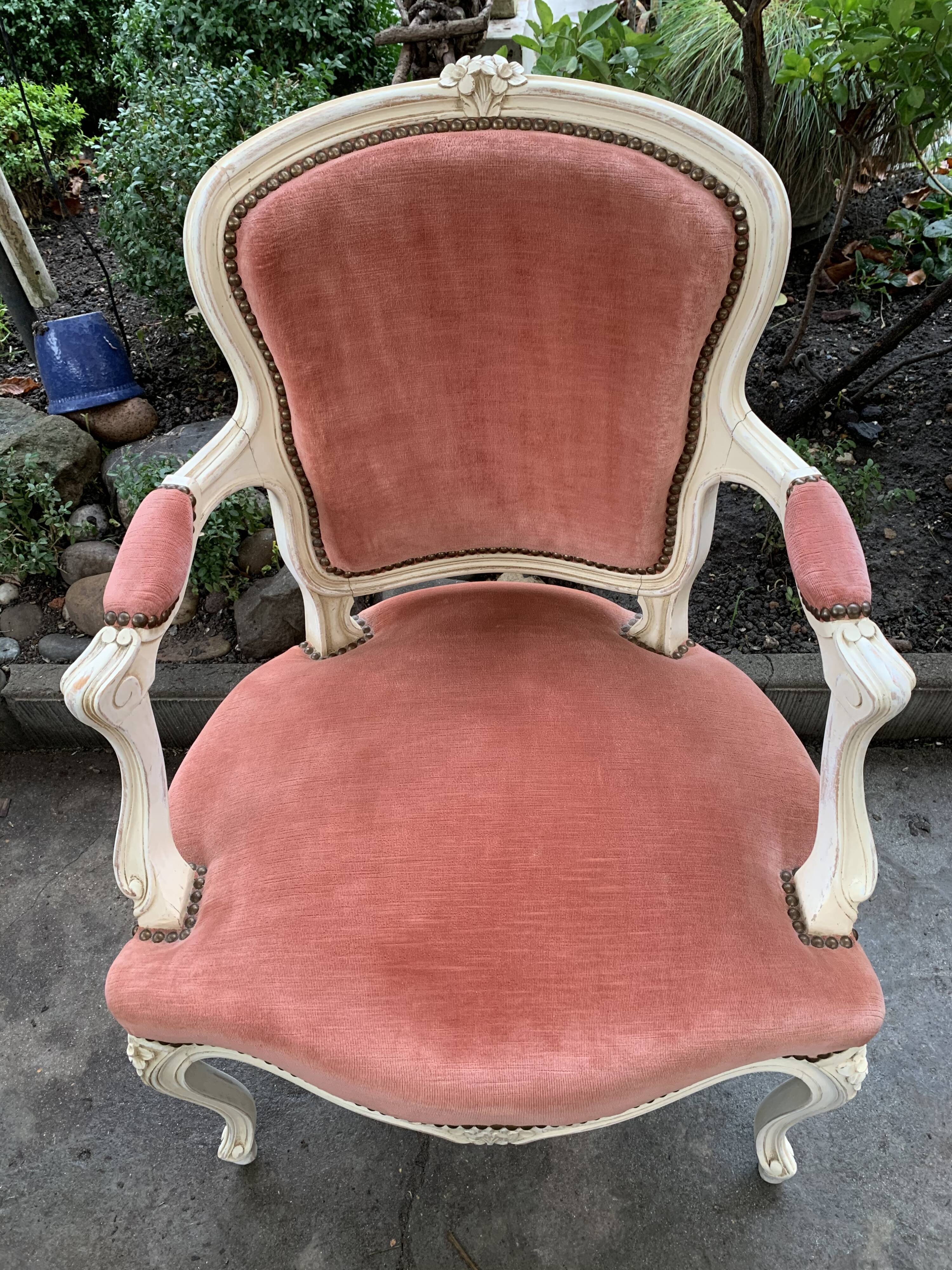 Pink velvet convertible chair
