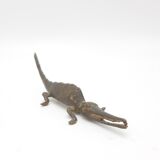 Crocodile laiton doré vintage