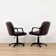 Brown swivel armchair pair by Palladium - made in Italy 1970