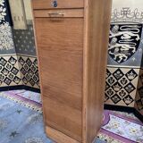 Oak notary curtain filing cabinet