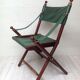 Fauteuil pliant ancien bambou et cuir