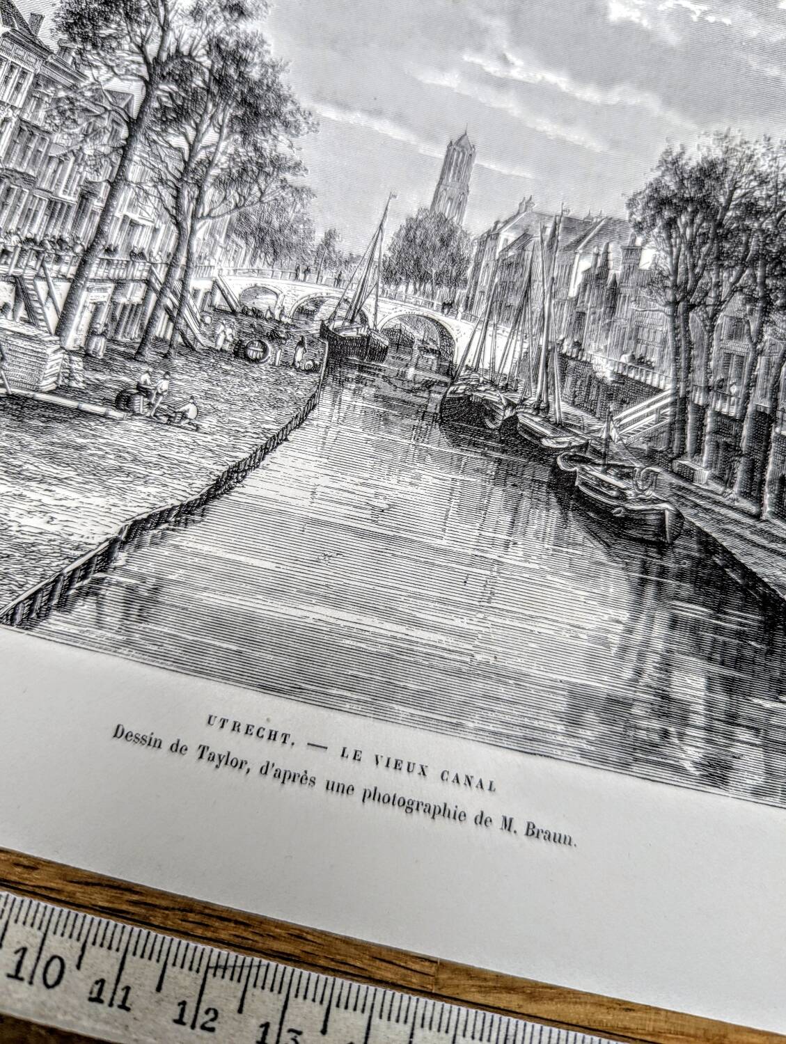 Utrecht, Netherlands, Vintage engraving, printed in 1879.