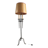 Brutalist hammered wrought iron floor lamp 1940