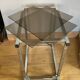Vintage trolley in chrome metal and smoked glasses 1970s