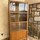 1950 oak glazed bookcase Émile SEIGNEUR