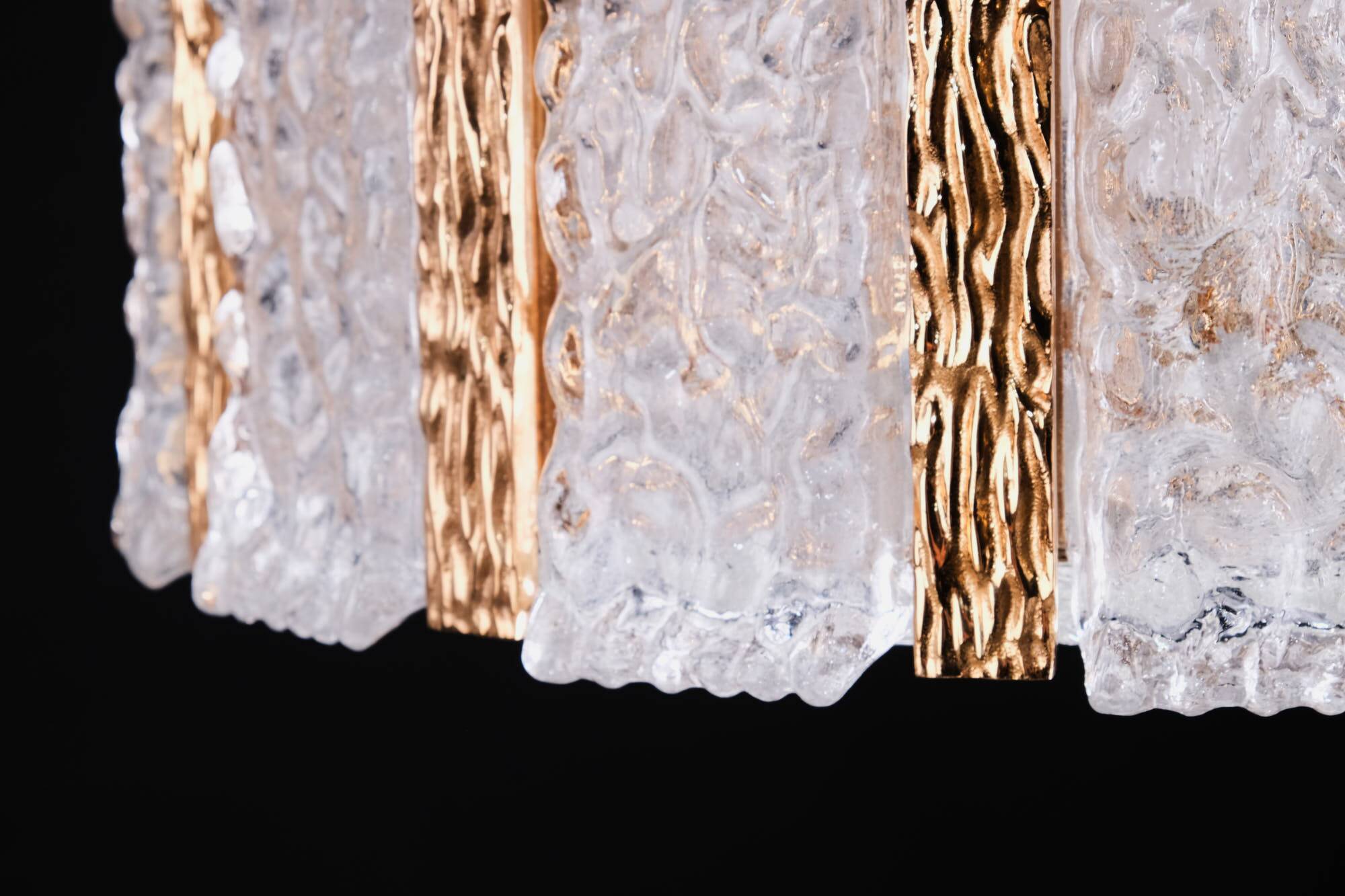 Vintage Kalmar lamp from the 60s, brass and glass