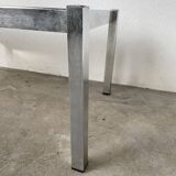 70s chrome and slate coffee table