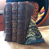 Marbled pyramids art deco bookends