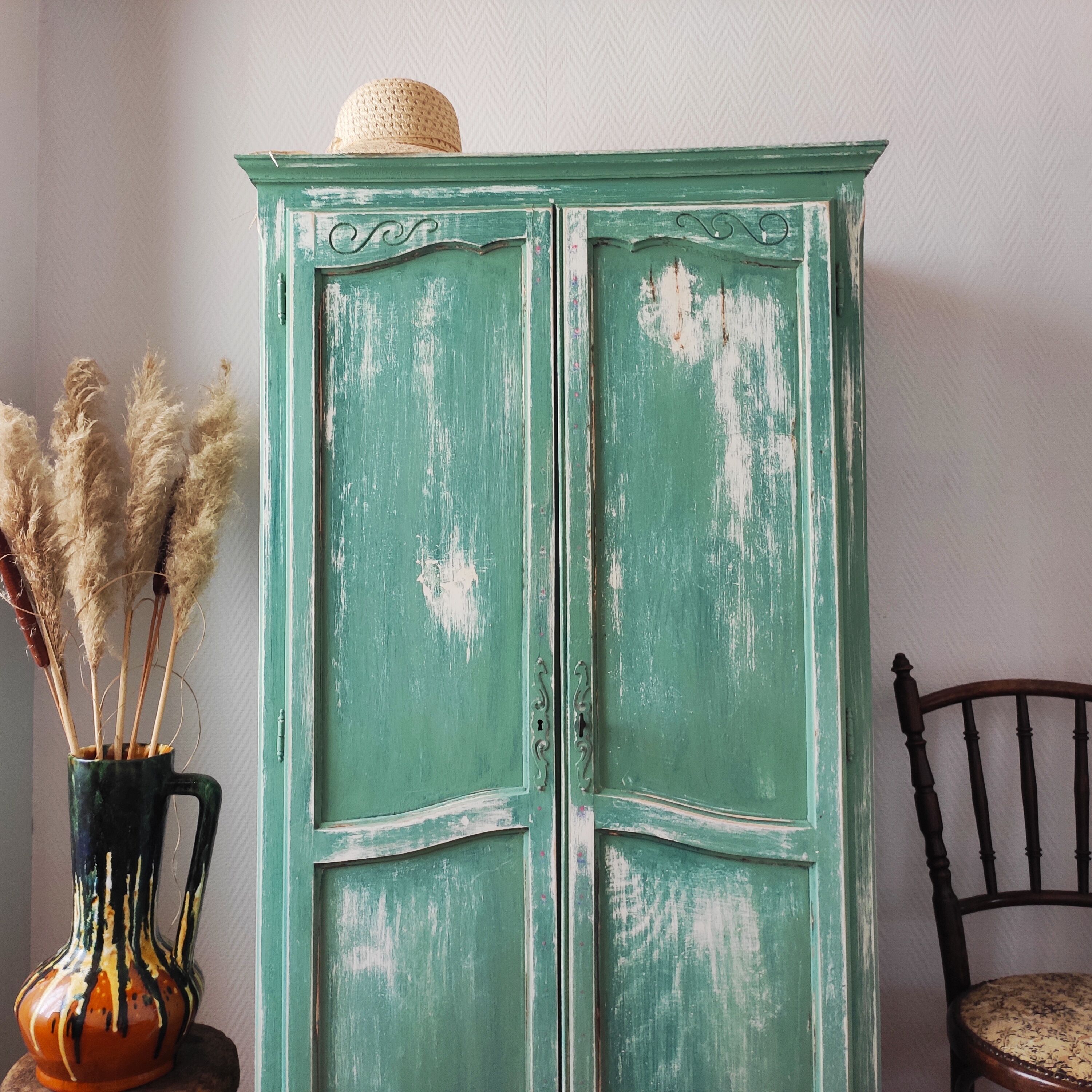 Patinated vintage Parisian wardrobe