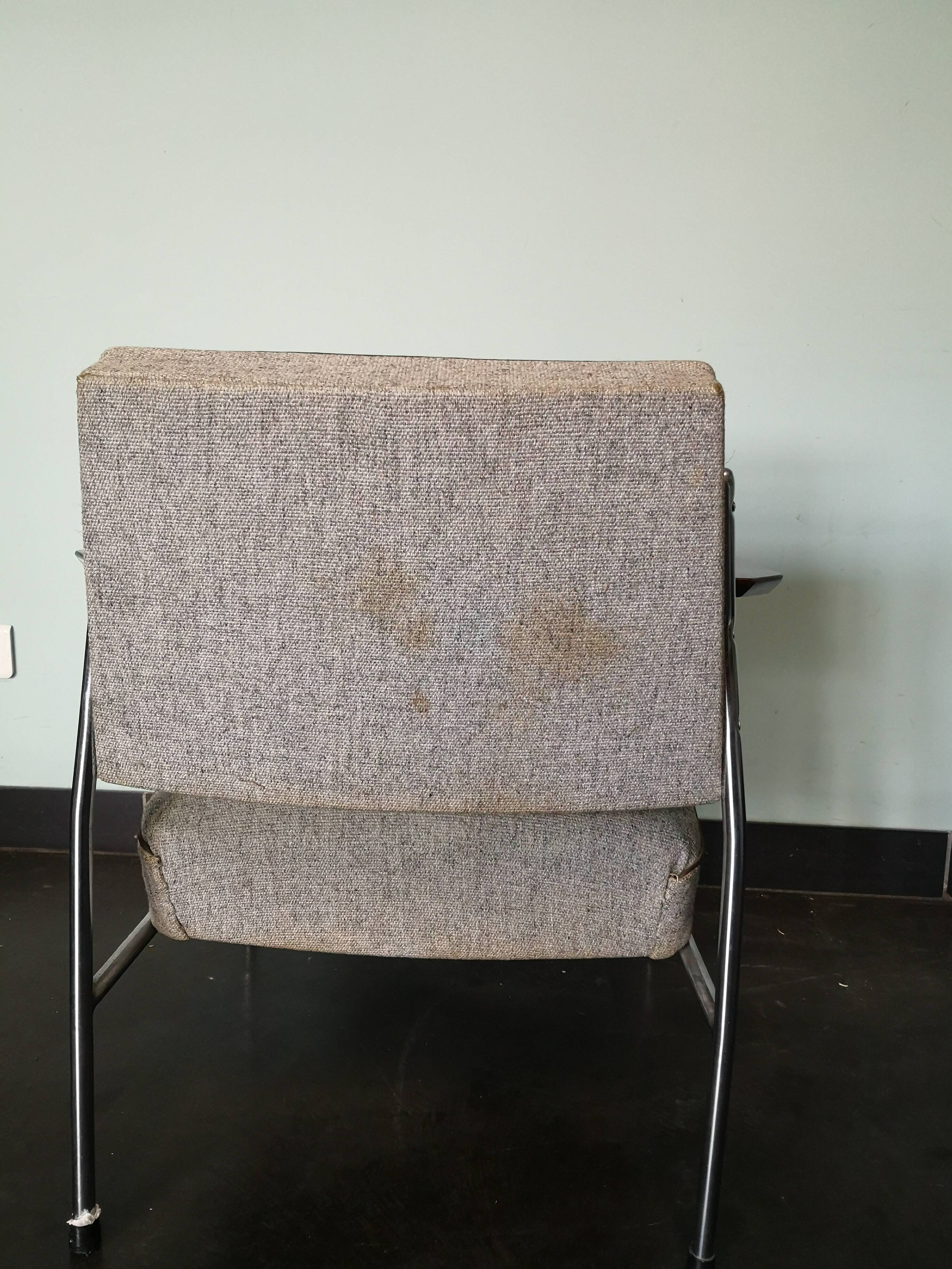 Fauteuil tchèque, 1960, métal, tissu et bois