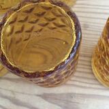 Set of 6 amber glasses