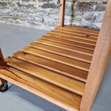 Old vintage pine serving trolley