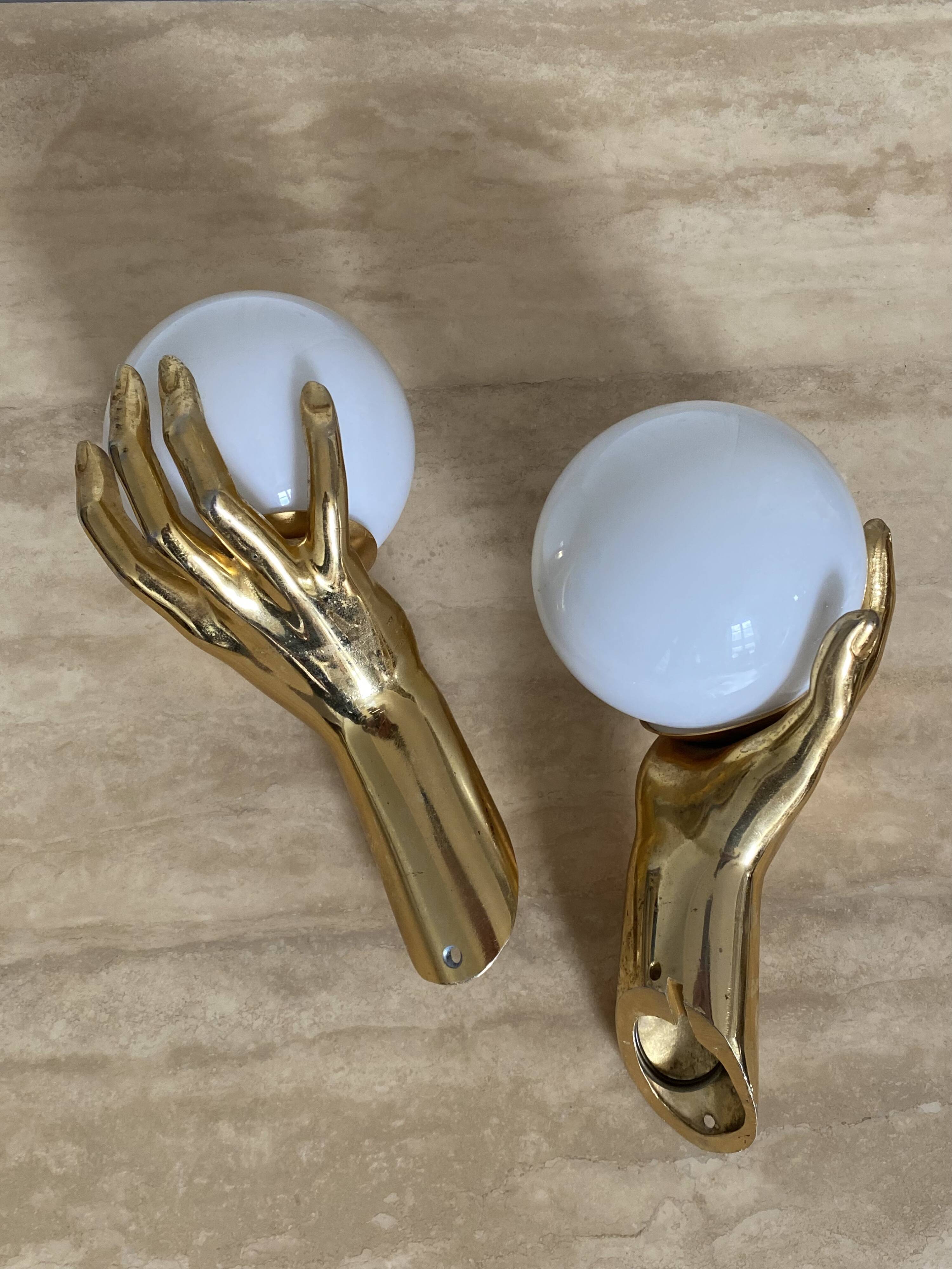 Pair of Arlus hand sconces
