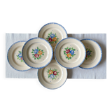 6 old flat plates in Longchamp earthenware