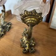 Pair of Art Nouveau wall sconces in bronze