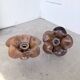 Pair of wooden flower wall lights from the 1970s.