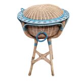 Meuble à couture en rotin