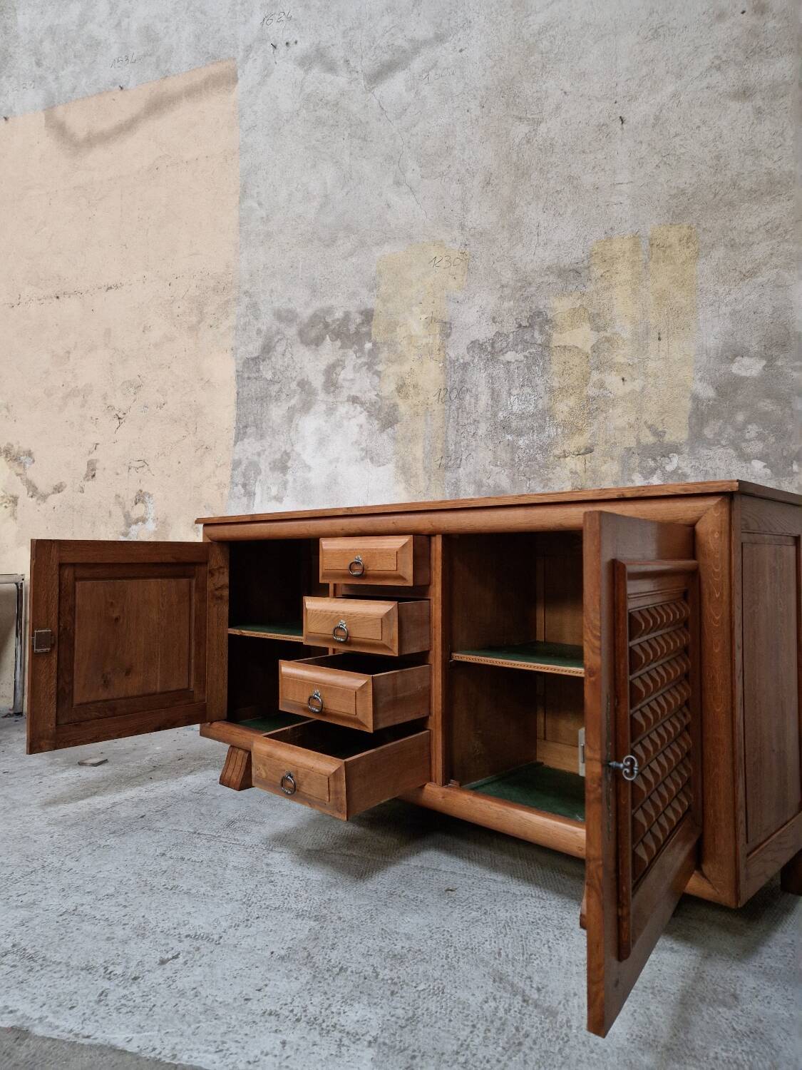French Brutalist Art Deco Sideboard