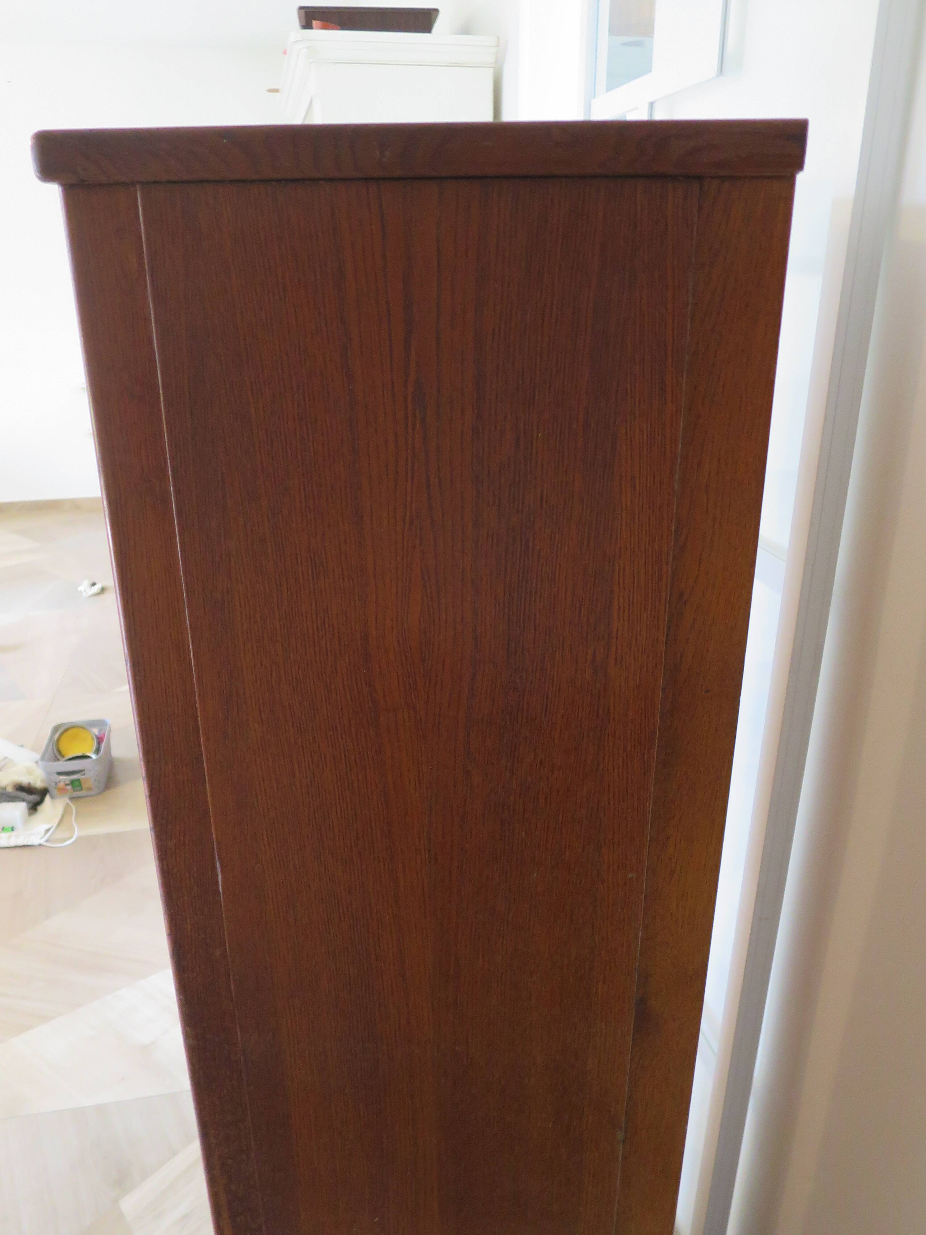 Burwood oak curtain file cabinet, 1960s