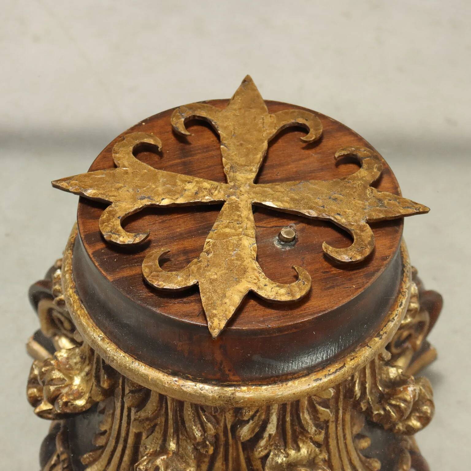 Table basse ancienne en verre et bois, Italie, XXe siècle