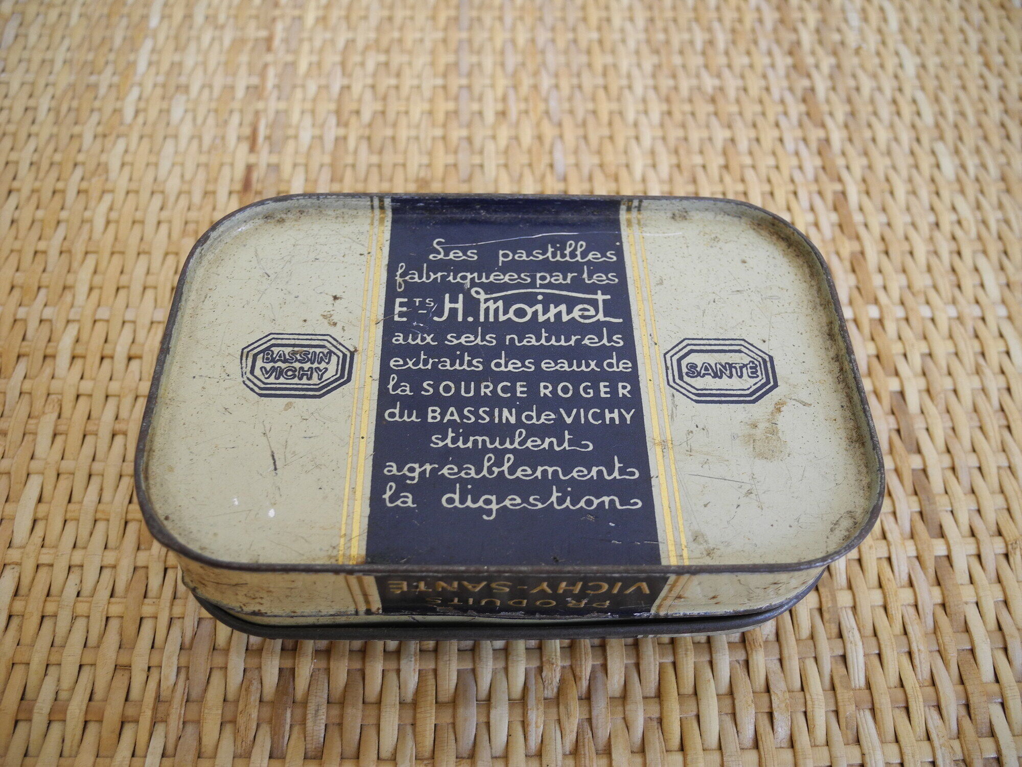 4 old boxes Vichy old tin boxes deco retro kitchen grocery store restaurant
