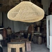 Suspension or rattan lampshade in the shape of a cloud or flattened bubble D60 H35