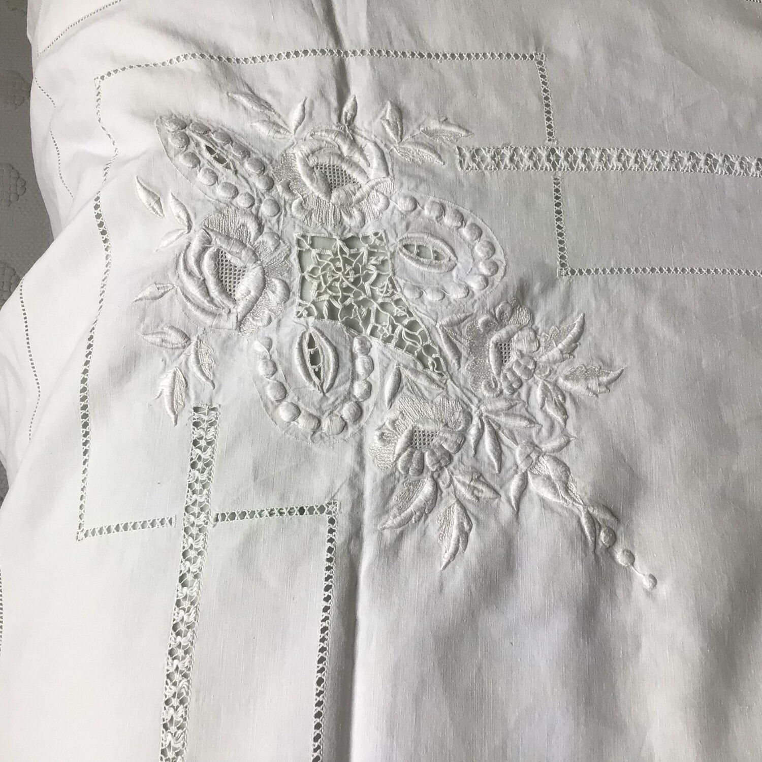 Antique embroidered sheet