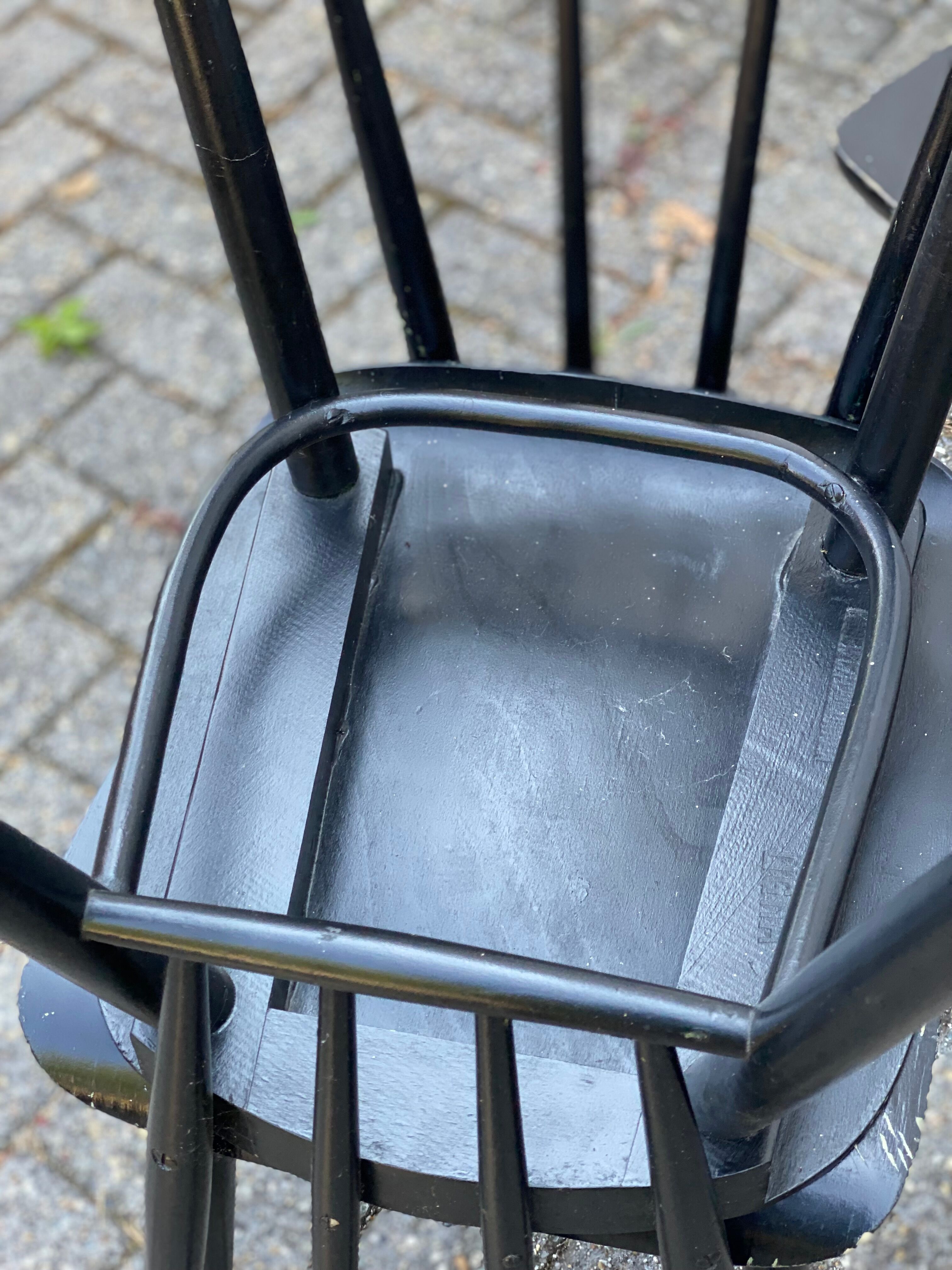 Set of 4 black laquered dining chairs