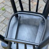 Set of 4 black laquered dining chairs