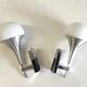 Tulip wall lights in metal and glass - 60s/70s