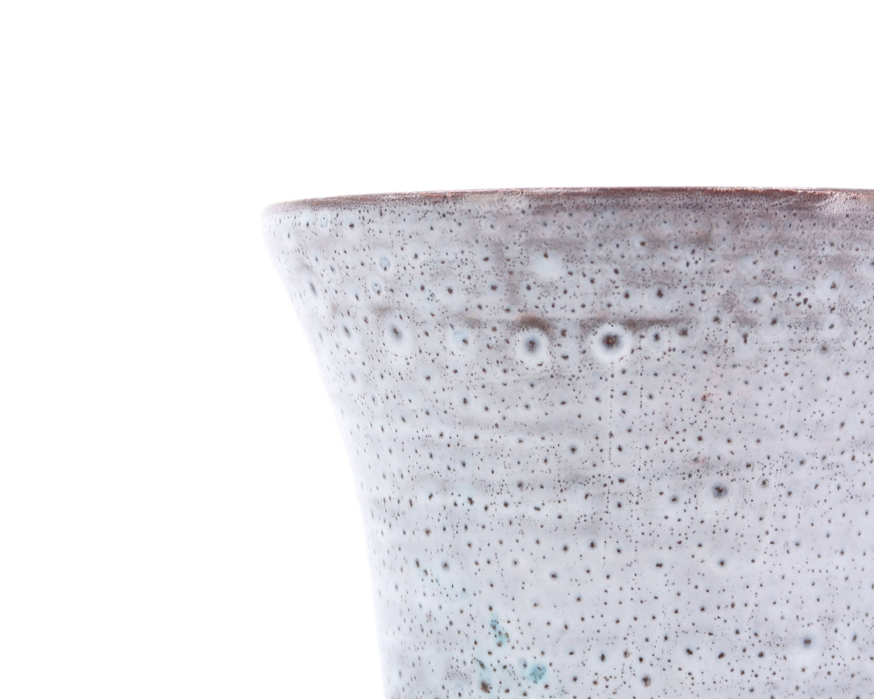 Set of 3 gray ceramic flower pots, Vallauris 1960s