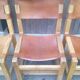 Serie de 4 chaises orme et cuir, maison regain