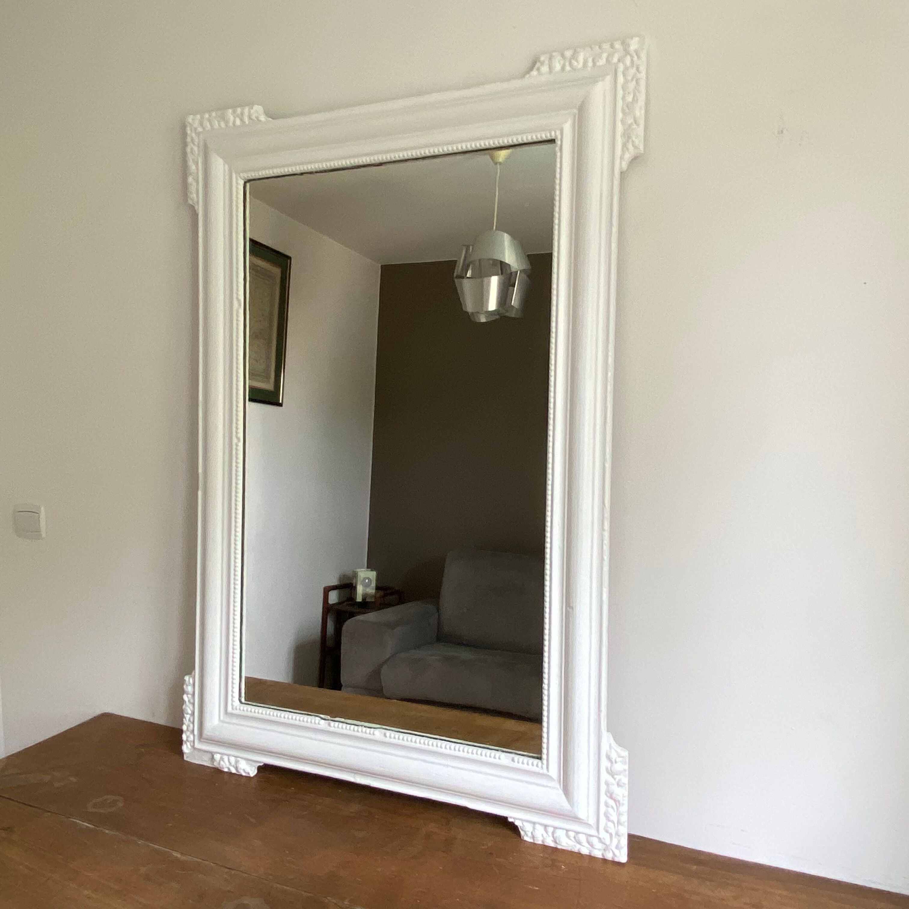 Mirror late 19th 120x84cm white