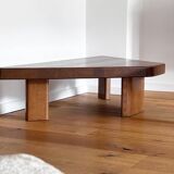 Table Basse Brutaliste En Bois Style Perriand Pierre Chapo