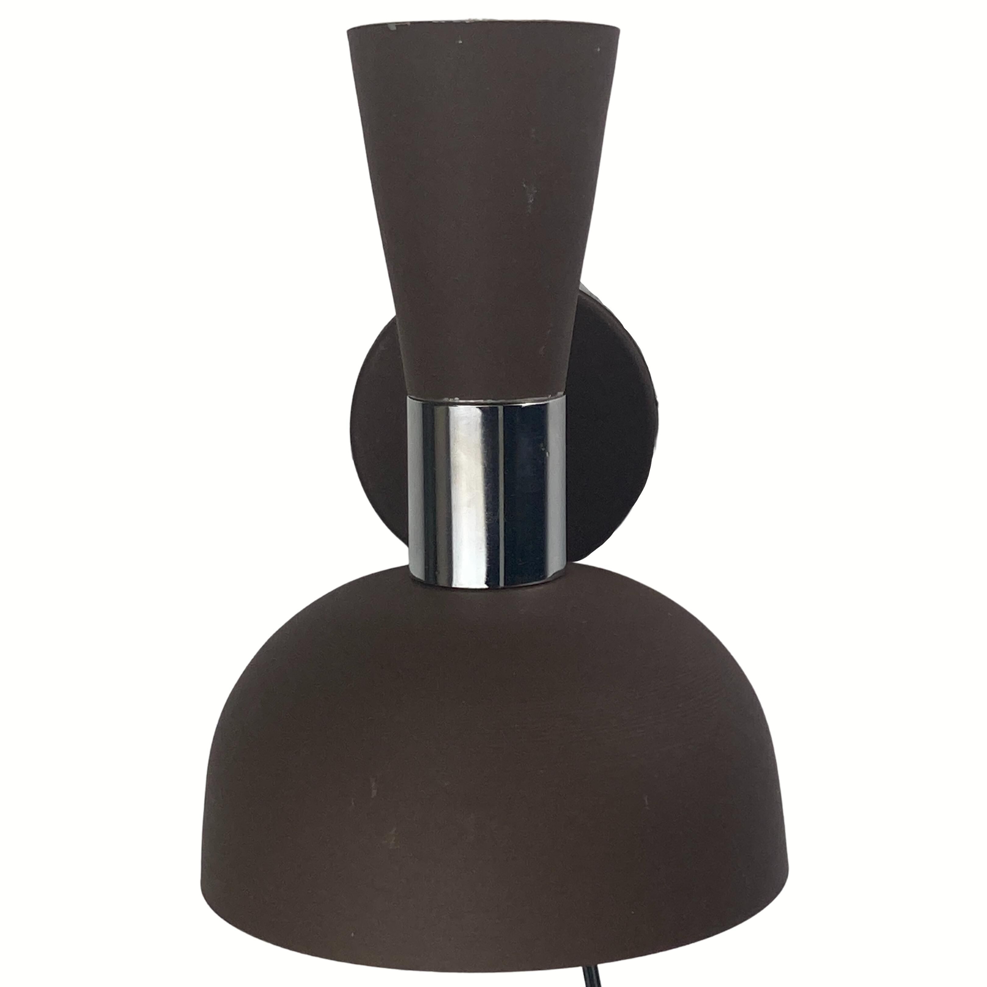 Midcentury brown vintage wall sconces by Herda, Dutch 1970s