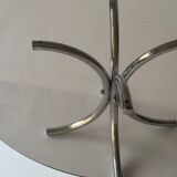 Chrome metal and smoked glass coffee table, 1970