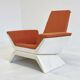 Fauteuil vintage orange Space Age très unique