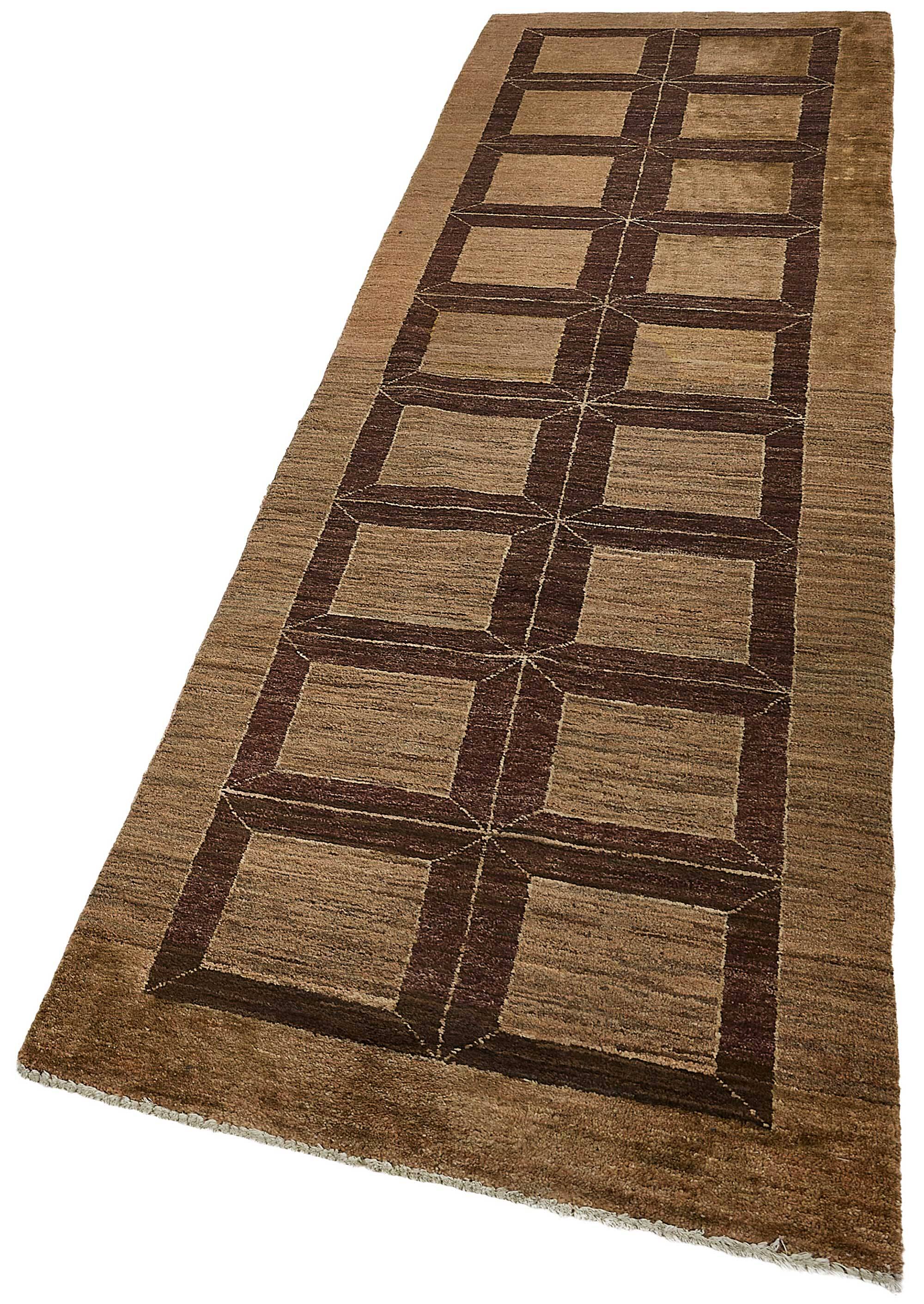 Tapis Oushak en laine noué à la main, 77 cm x 281 cm