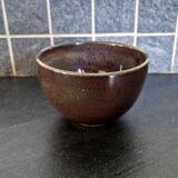 Paul Badié (Born in 1945) - Brown colored bowl - urn with red and gray highlights - In enameled stoneware