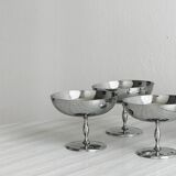 6 shiny stainless steel dessert bowls