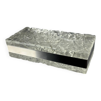 Willy Rizzo style ice effect Lucite vanity box, Italy, 1970s
