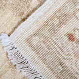 Cream Wool Rug Handmade Ziegler Carpet 83x188cm