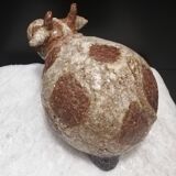 Vache en grès craquelé